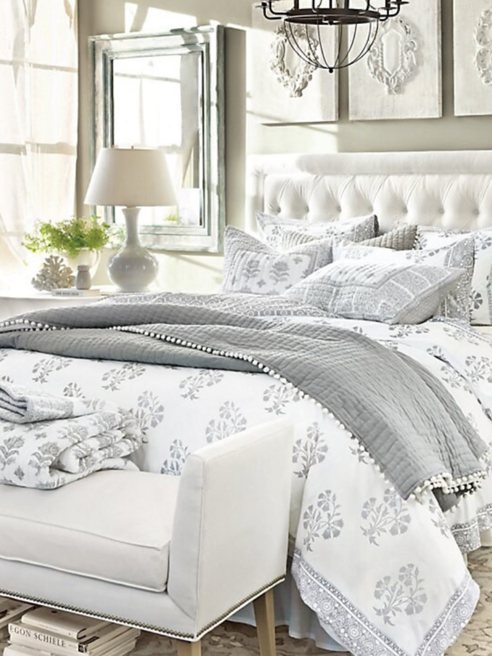 Ballard Designs Ava Block print king duvet cover